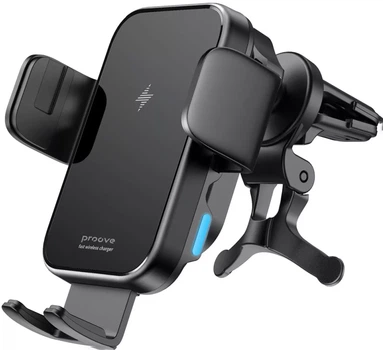 Автодержатель для телефона с беспроводной зарядкой Proove Triple Clamp 15W Black (479210001)