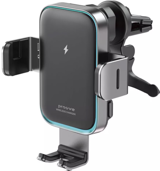 Автодержатель для телефона с беспроводной зарядкой Proove Triple Clamp Pro 15W Black (479200092)