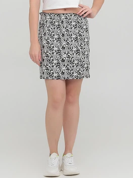 Юбка мини летняя женская C&A 1108506_узор L Черная с белым (KAY2000001188712)