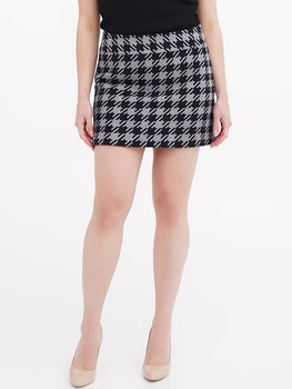 Юбка мини осенняя прямая женская H&M 0764415_черн.гус.лап 40 Серая (KAY2000001346129)