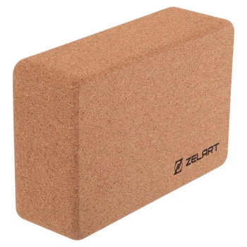 Блок для йоги пробковый кирпич опорный для йоги Zelart 7850-3 размер 23x15x7,5см Beige