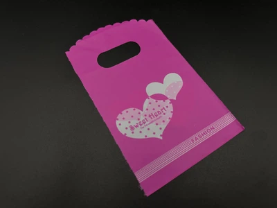 Пакет подарунковий поліетиленовий Sweet Heart з принтом 15 х 9 см Рожевий (BGN-130)