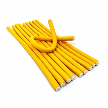 Бигуди-бумеранги Magic Curler из пенорезины, диаметр 10 мм, 10 шт в наборе желтые.