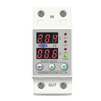 Електронне реле напруги TOMZN TOVPD1-60-EC (TOVPD1-60-VA) із захистом по струму та потужності 60А
