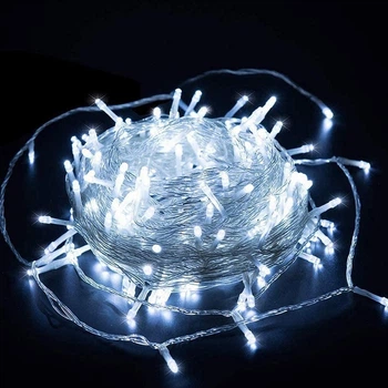 Новогодняя светодиодная гирлянда нить 50LED 5 метров (белый) на батарейках 3АА