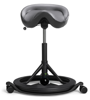Стул седло для активного сидения Backapp Smart Palma Breathe, Black Grey, Black ball, Wheels Black Grey