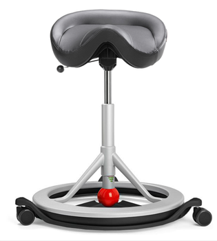 Стул седло для активного сидения Backapp Smart Palma Breathe, Silver Grey, Red ball, Wheels Black Grey