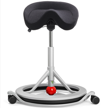 Стул седло для активного сидения Backapp Smart Nordic Wool, Silver Grey, Red ball, Wheels Silver Grey