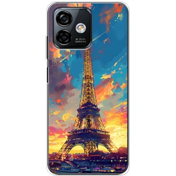 Силиконовый Чехол с Картинкой для Ulefone Note 16 Pro Принт (Париж, Эйфелева Башня) (59793-ysm038)