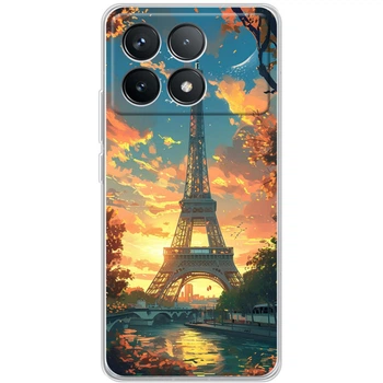 Силиконовый Чехол с Картинкой для Xiaomi Poco F6 Pro Принт (Париж, Эйфелева Башня) (58096-ysm037)