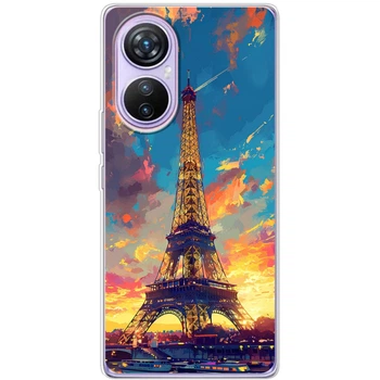 Силиконовый Чехол с Картинкой для Blackview A200 Pro Принт (Париж, Эйфелева Башня) (59482-ysm038)
