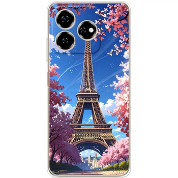 Силиконовый Чехол с Картинкой для ZTE Nubia V60 Принт (Париж, Эйфелева Башня) (58283-ysm036)