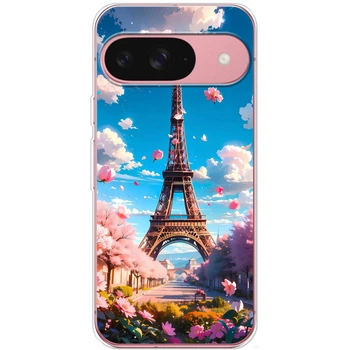 Силиконовый Чехол с Картинкой для Google Pixel 9 Pro Принт (Париж, Эйфелева Башня) (59487-ysm035)