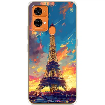 Силиконовый Чехол с Картинкой для Oukitel C33 Принт (Париж, Эйфелева Башня) (59672-ysm038)