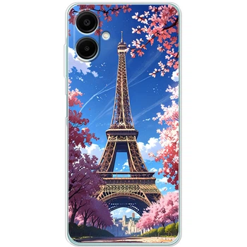 Силиконовый Чехол с Картинкой для Samsung Galaxy A06 (A065) Принт (Париж, Эйфелева Башня) (59172-ysm036)