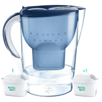Фільтр-глечик для води BRITA Marella Memo MX 2.4 з двома картриджами Maxtra Pro Pure Performance ( синій )