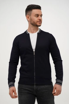 Кофта на замку кежуал Trend Collection M407 Темно-синій (BLUE) M