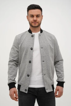 Бомбер М. З. Trend Collection 2282 сірий + чорний принт (GRI) XL