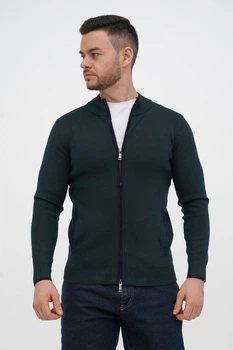 Кофта на замке кэжуал Trend Collection 3357 зеленый (col.954) XL