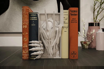 Ексклюзивний обмежувач для книг у стилі Володар перснів. Декоративна статуетка для книг з маскою героя Саурон. Декор для книжкових полиць (білий ) (Aivory)
