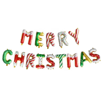 Шарики MERRY CHRISTMAS Фольгированные Надувные Рождество Разноцветный микс