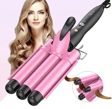 Тройная плойка щипцы для укладки волос Bestope Hair Waver HE-19 Розовый