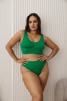 Комплект бесшовного белья plus size 4XL Зеленый