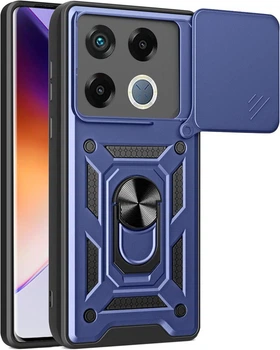 Чехол Hide Shield для Infinix GT 20 Pro / X6871 бампер противоударный с подставкой кольцом Blue