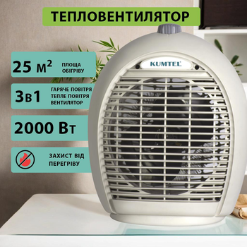 Тепловентилятор 2000Вт Kumtel HF-6331 дуйка обогреватель