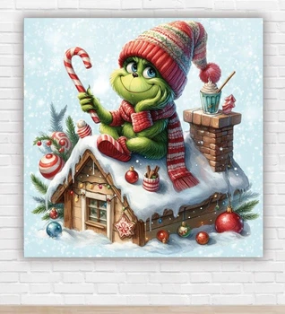Паперовий плакат на Новий рік / Різдво "Грінч / Grinch - викрадач Різдва", 150х150 см