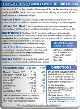 Suplement diety Vitabiotics Ultra Vitamin B Complex 60 tabletek (5021265244072)