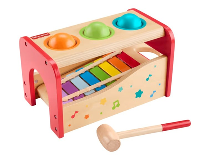 Drewniana zabawka Fisher-Price cymbałki z przebijakiem (0194735238439)