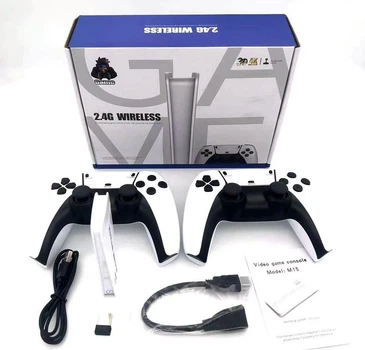 Игровая консоль M15 Pro Plus 64Gb 30000+ игр 4K Game Stick 3D HD стик приставка и 2 беспроводных джойстика
