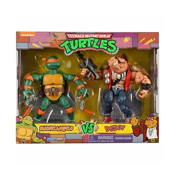 Набор фигурок TMNT Черепашки-ниндзя классические - Микеланджело против Бибопа 15 см (81277)