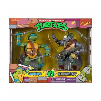 Набор фигурок серии TMNT Черепашки-ниндзя классические - Леонардо против Рокстеди 15 см (81276)