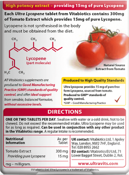 Suplement diety Vitabiotics Ultra Lycopene 15 mg 30 tabletek (5021265244027)