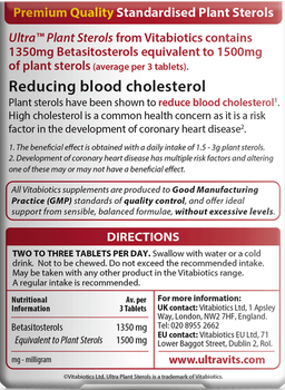 Suplement diety Vitabiotics Ultra Plant Sterols sterole roślinne 30 tabletek (5021265245864)