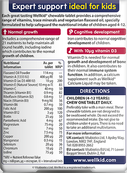 Suplement diety Vitabiotics Wellkid Multi-vitamin Smart Chewable dla dzieci 30 tabletek (5021265223800)