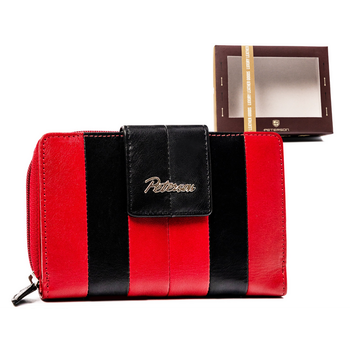 Гаманець жіночий шкіряний Peterson PTN KA-18 RED/BLACK червоний