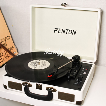 Вініловий програвач Fenton Creamy White + Bluetooth для всіх платівок