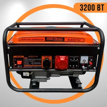 Бензиновый генератор 3.2 кВт 3 Фазы 220 / 380 В с ручным запуском KRAFT&DELE KD3141 + AVR Бензогенератор 3200 Вт