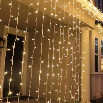 Гирлянда Штора Led 120 тёплый белый 1-66