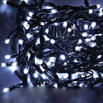 Гирлянда Уличная Штора LED 240 Холодный Белый чёрный провод 1-109