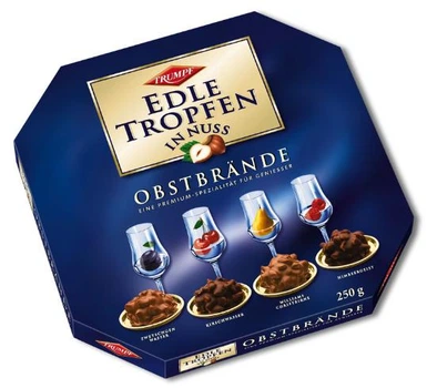 Шоколадные конфеты Edle Tropfen in Nuss Obstbrände 250g