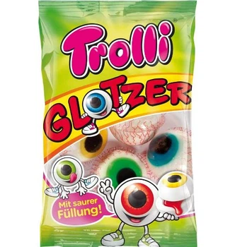 фруктовые глазки с малиновой начинкой Trolli
