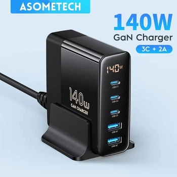 Зарядний пристрій Asometech 140W GaN Desktop Charger з цифровим