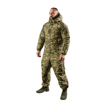 Зимовий тактичний комплект Defender 7 lvl куртка і водонепроникні штани для військовослужбовців чоловічий камуфляж Хижак (LIV-S_11C)