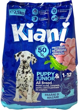 Сухий корм для цуценят Kiani Dog Puppy Junior з куркою та горошком 2.5 кг (5941608000977)