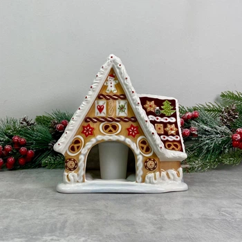 Подсвечник пряничный домик Villeroy & Boch Christmas Toys Memory 15х20 см музыкальный (1483276505)