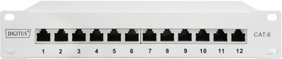 Патч-панель Digitus CAT 6 12-port 1U (DN-91612S-G)